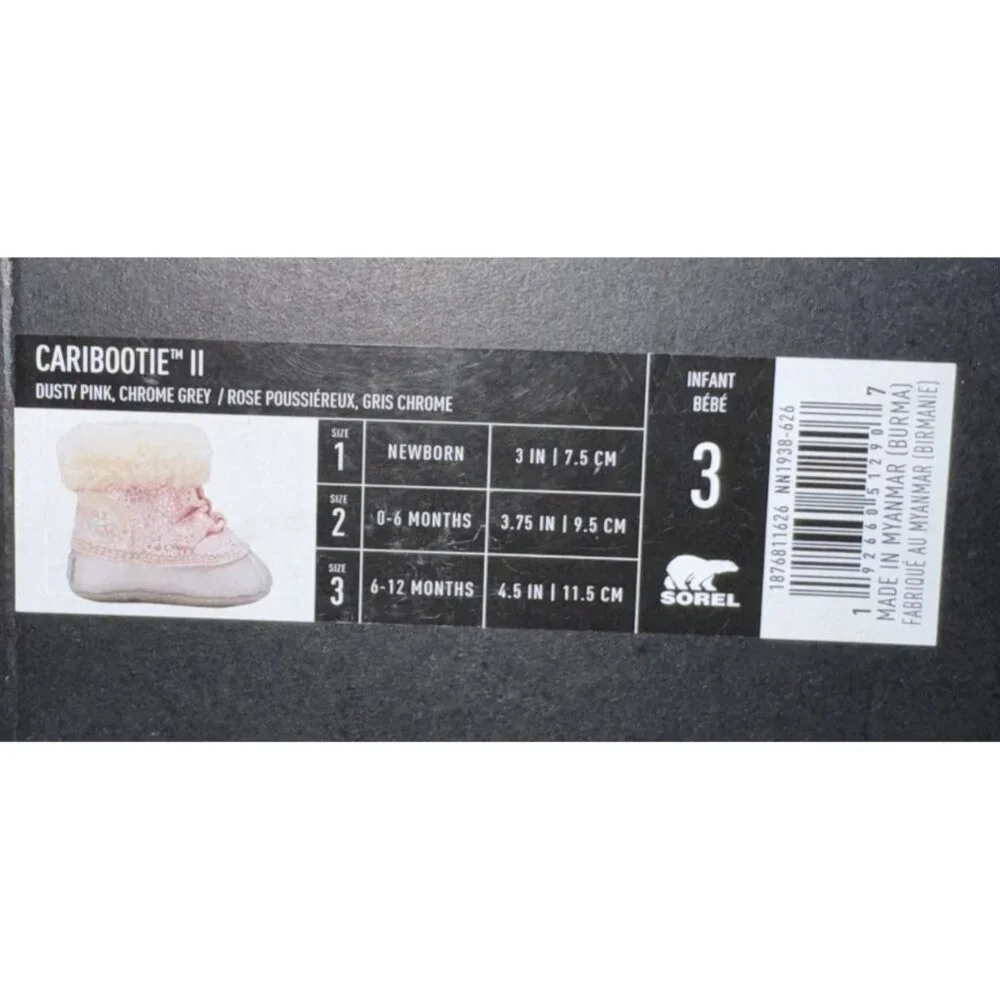 Sorel Caribootie II Girls Baby Infant Winter Crib Booties Size 3 (6-12 Months)